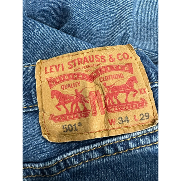 Levi's Blue Straight Jeans Waist 34 - Picture 5 of 6